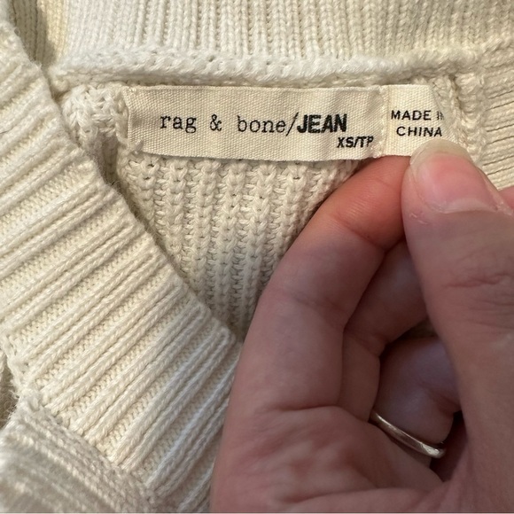 Rag & Bone Dana cold shoulder white knit sweater - Picture 5 of 12